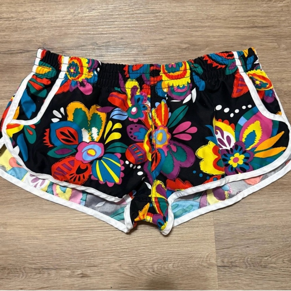 Ingear Women's Athletic Board Shorts Swim Shorts Black with Multicolor Floral